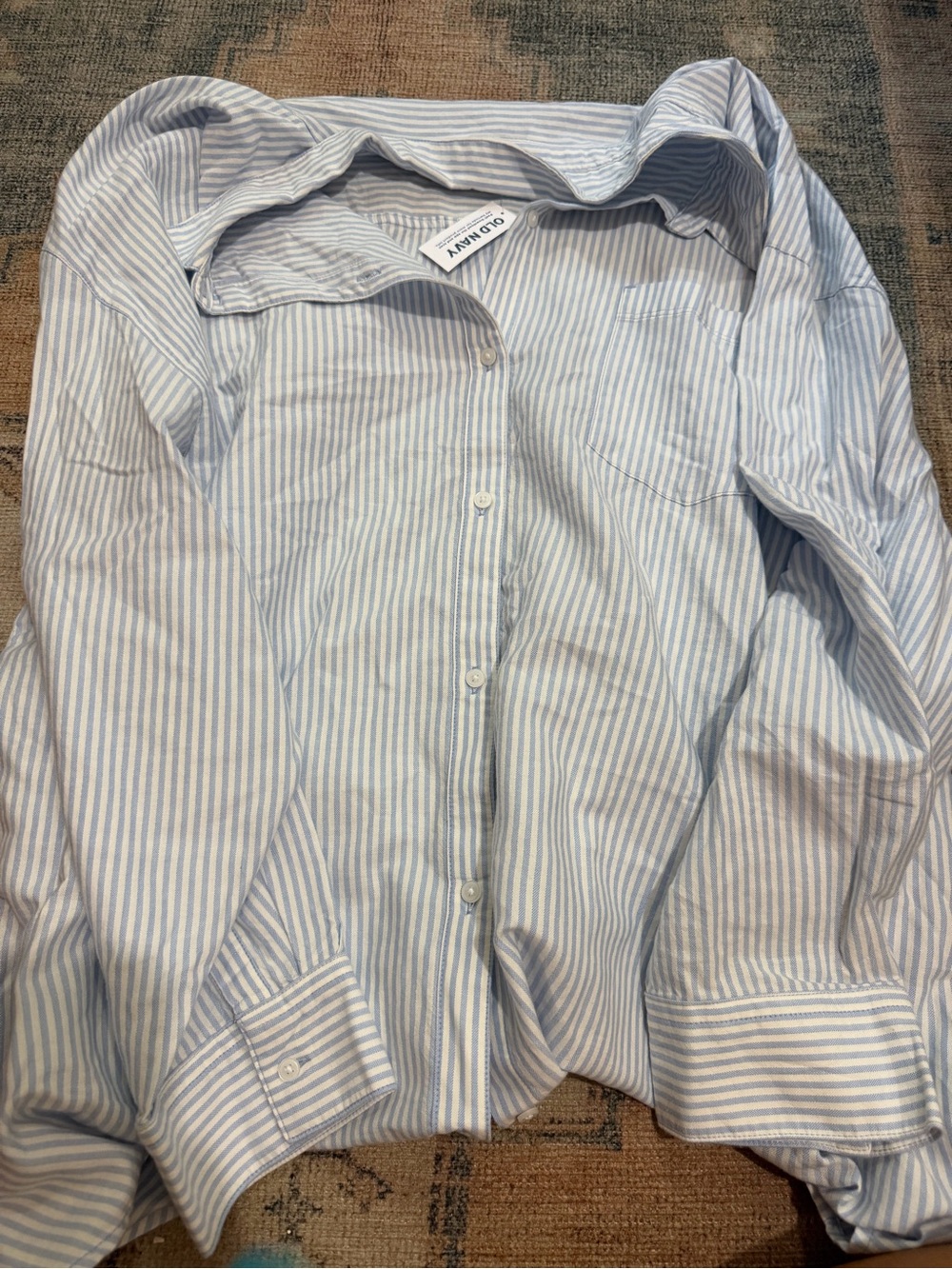 Old Navy Light Blue Stripe Button-Up Shirt